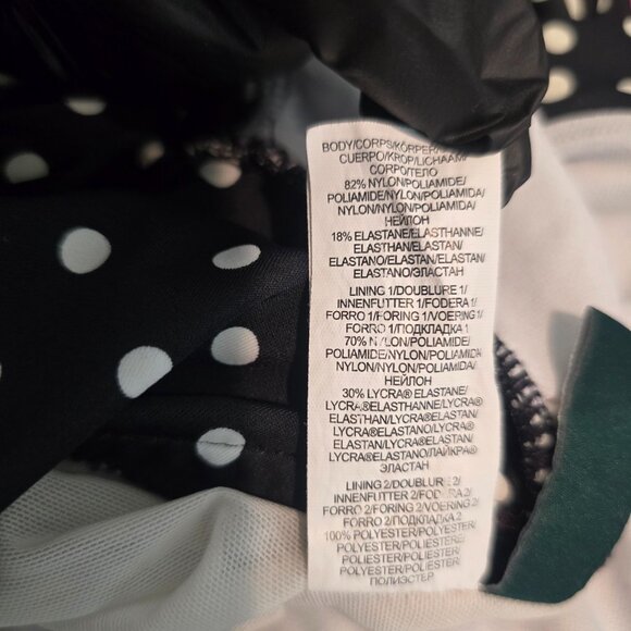 Lauren Ralph Lauren One Piece Swim Dress Women 18W Black Polka Dot Cross Strap - Picture 10 of 12